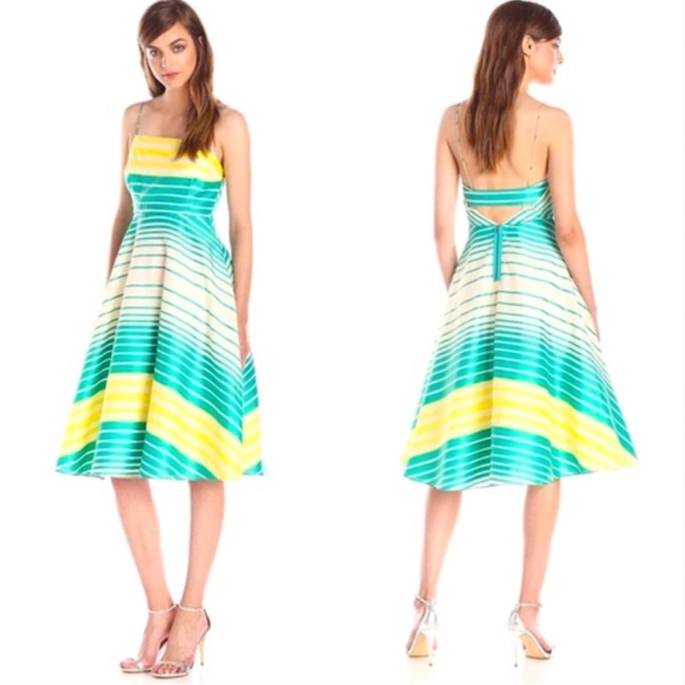 🌟HOST PICK🌟Tracy Reese ‘Arcata’ Striped Flare Midi Dress / Size 2Petite